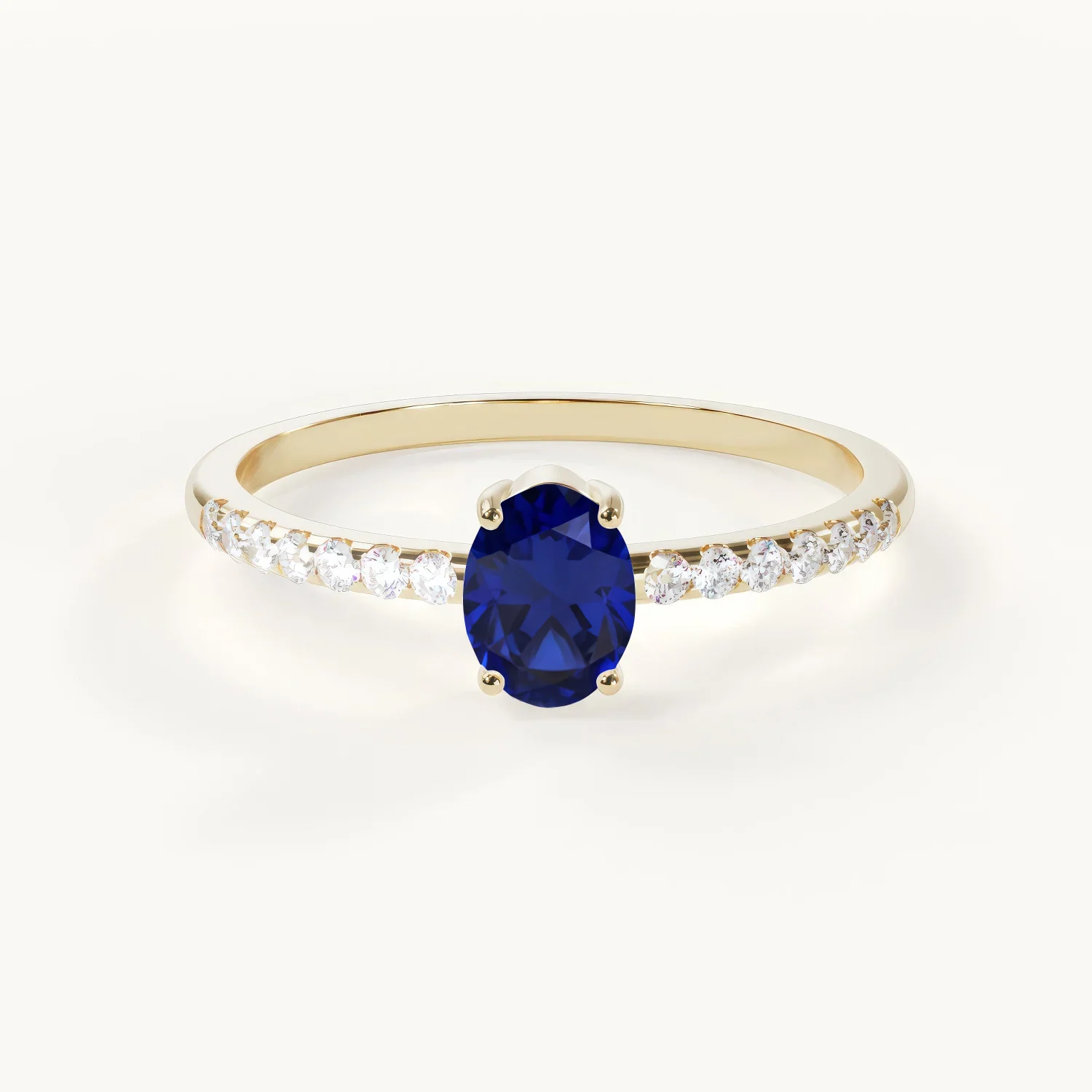 Velur Aveline Éternité Geburtsstein Ring mit blauem Saphir in Gold