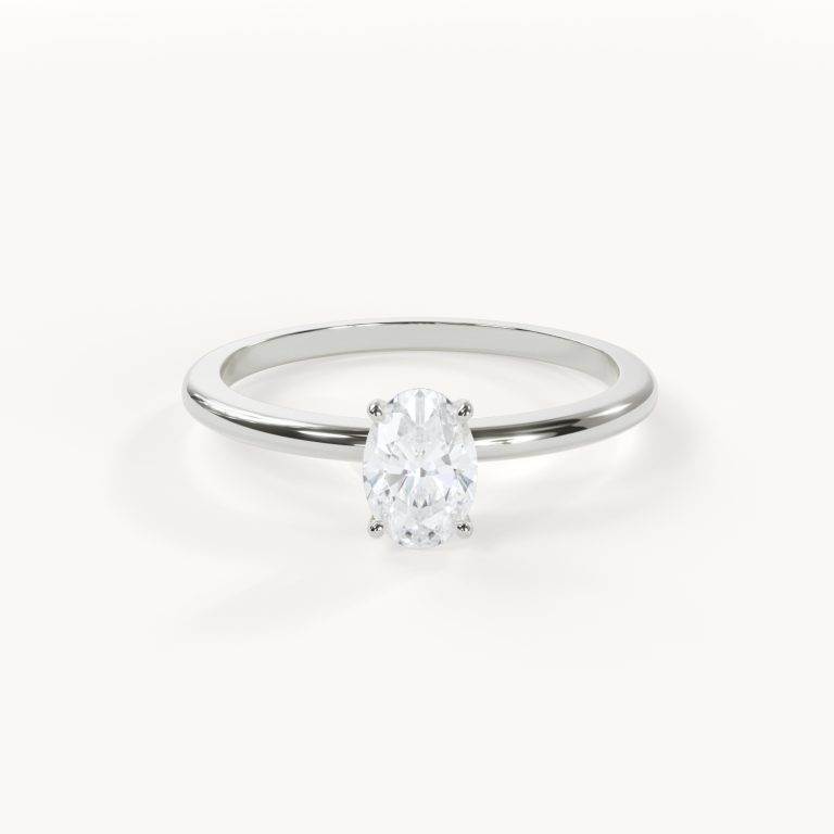 Muse Lumière Oval Engagement Ring, 0.7 Carats, in White Gold – Lab-Grown Diamond by Velur