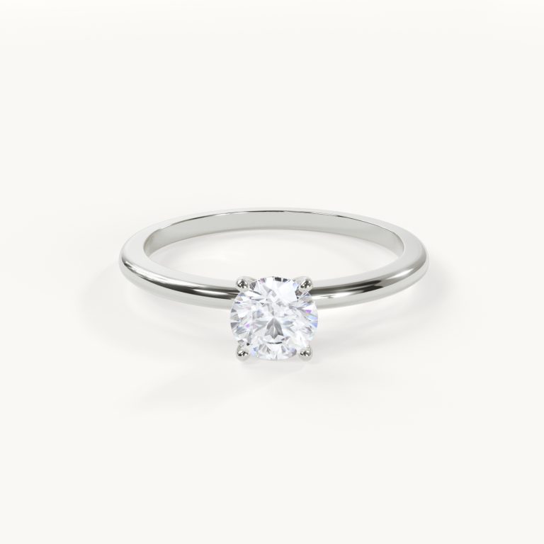 Pureté - Round-Cut Solitaire Ring - White Gold / Platinum, 0.5 ct.