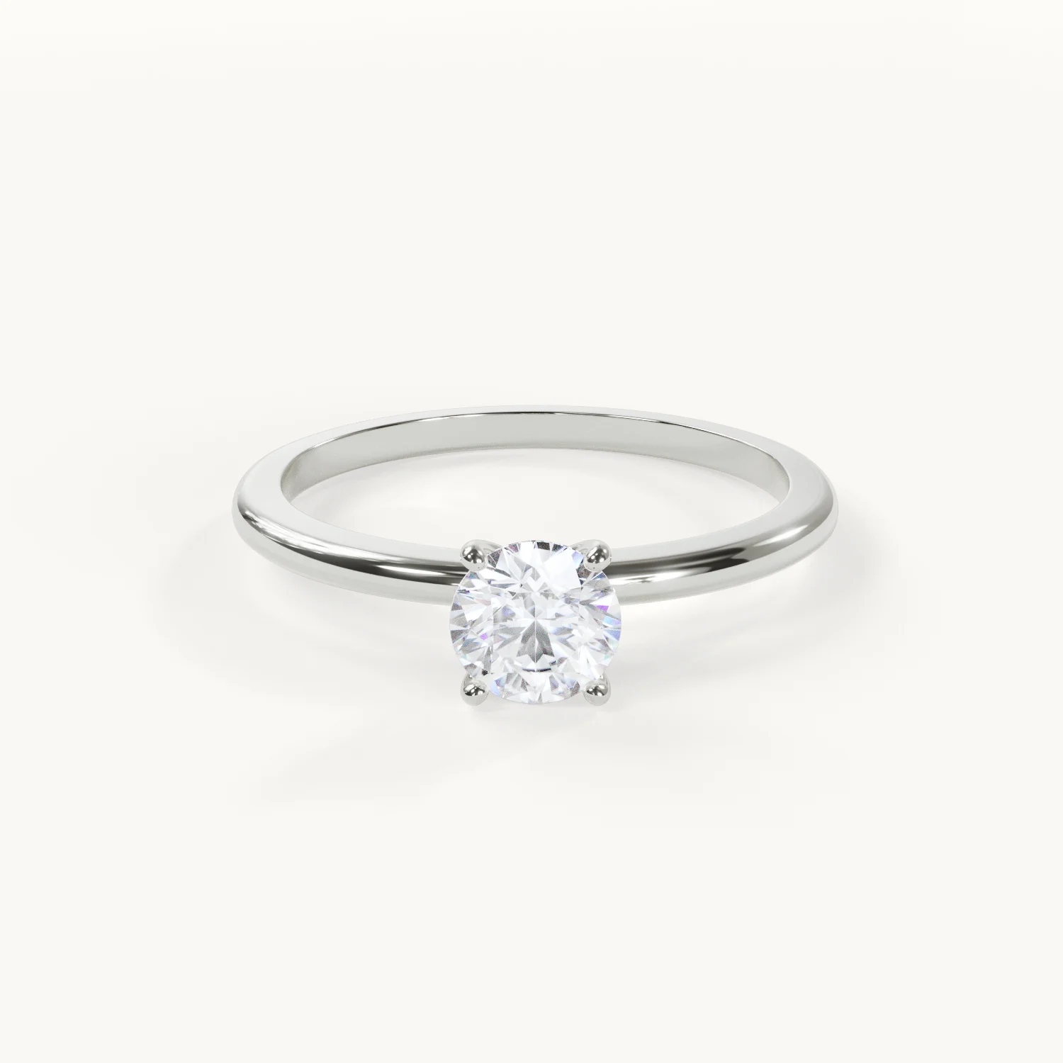 Pureté - Rundschliff Solitär Ring - Weißgold / Platin, 0,5 ct.