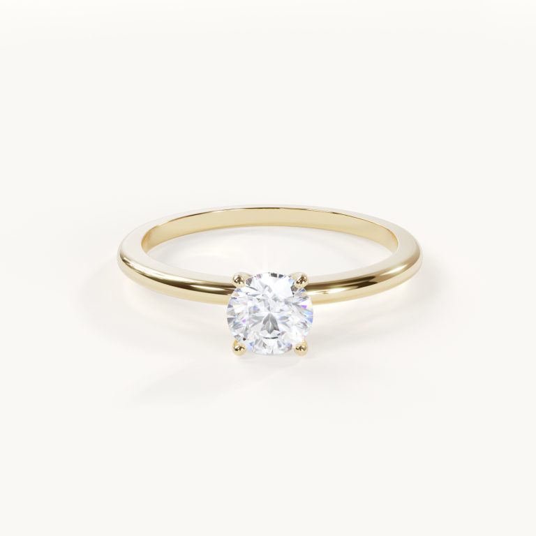 Pureté - Round-Cut Solitaire Ring - Yellow Gold, 0.5 ct.