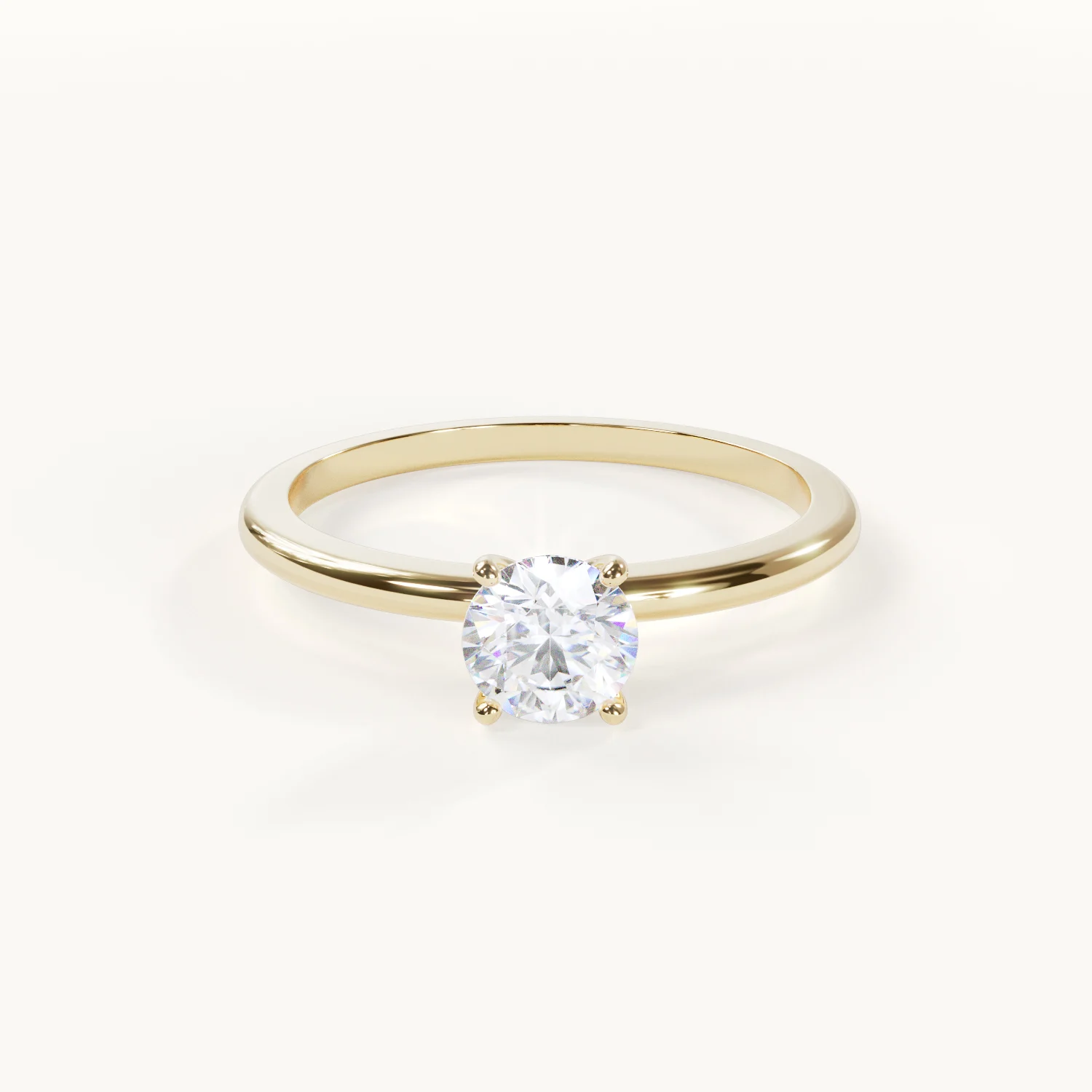 Pureté - Round-Cut Solitaire Ring - Yellow Gold, 0.5 ct.