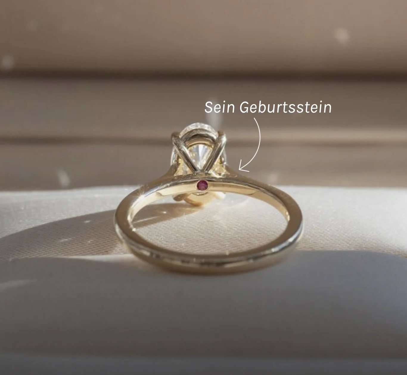 Velur Engagement Ring with a Hidden Birthstone in a Cathedral Setting