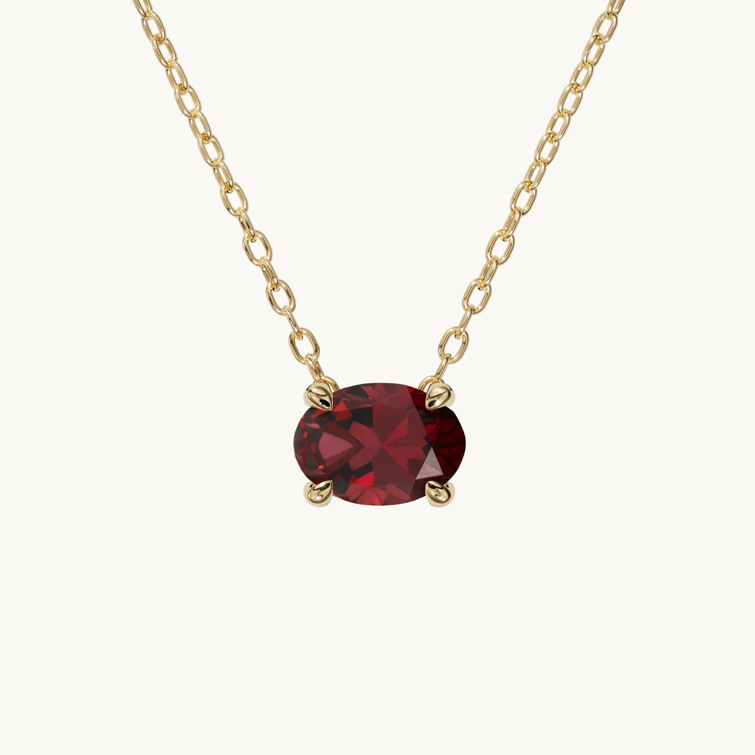 Amélie – Horizontal Birthstone Necklace in Solid Gold | Velur