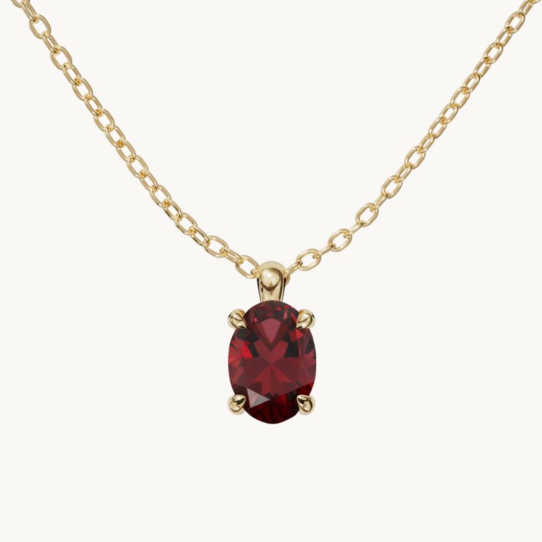 Amélie – Vertical Birthstone Necklace in Solid Gold | Velur