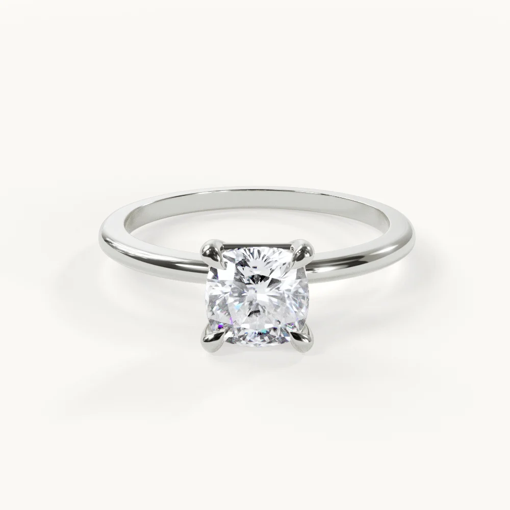Éclat Éternel Cushion Solitär Verlobungsring in Weißgold, 1 ct