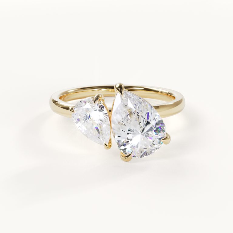 Amélie – Toi et Moi-ring – Druppelvormige verlovingsring van massief goud | Velur