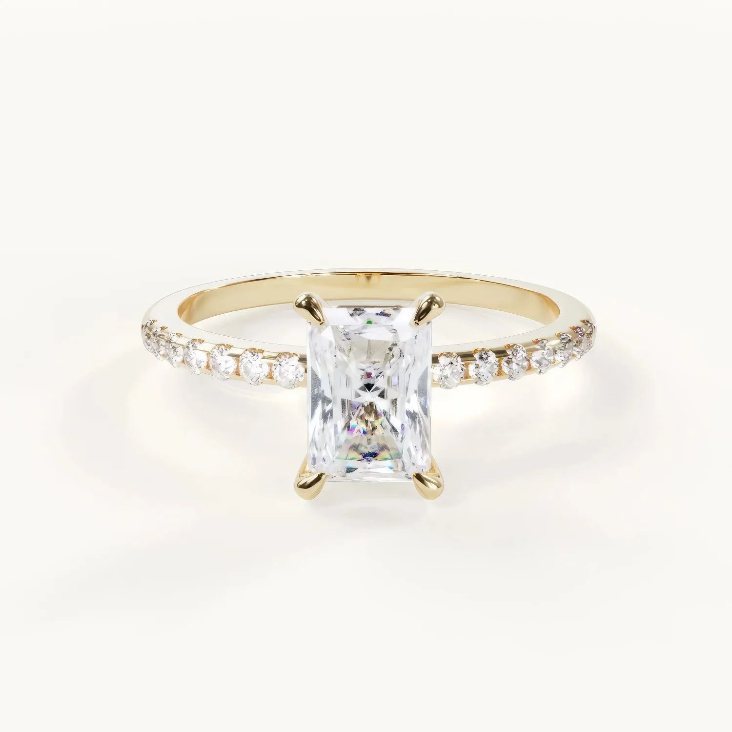 Elegant gold ring with diamonds.