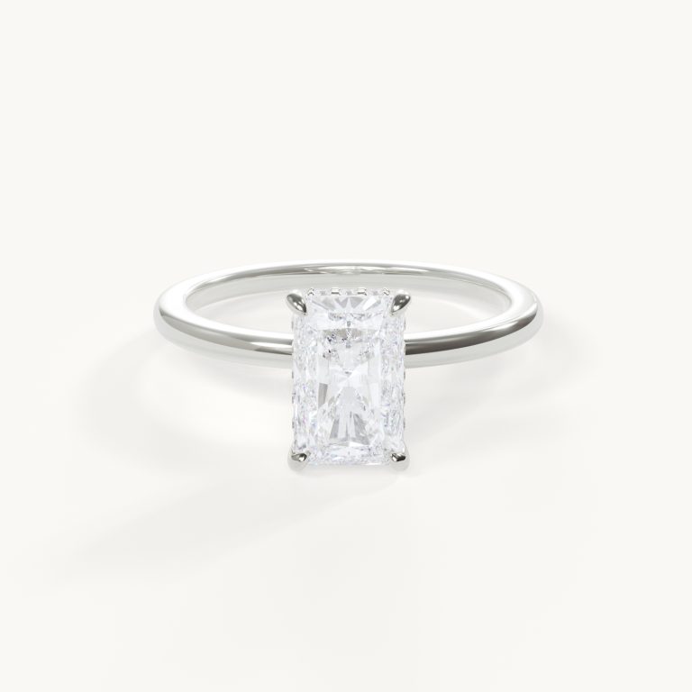 Lueur Radiant Cut Engagement Ring with Hidden Halo by Velur