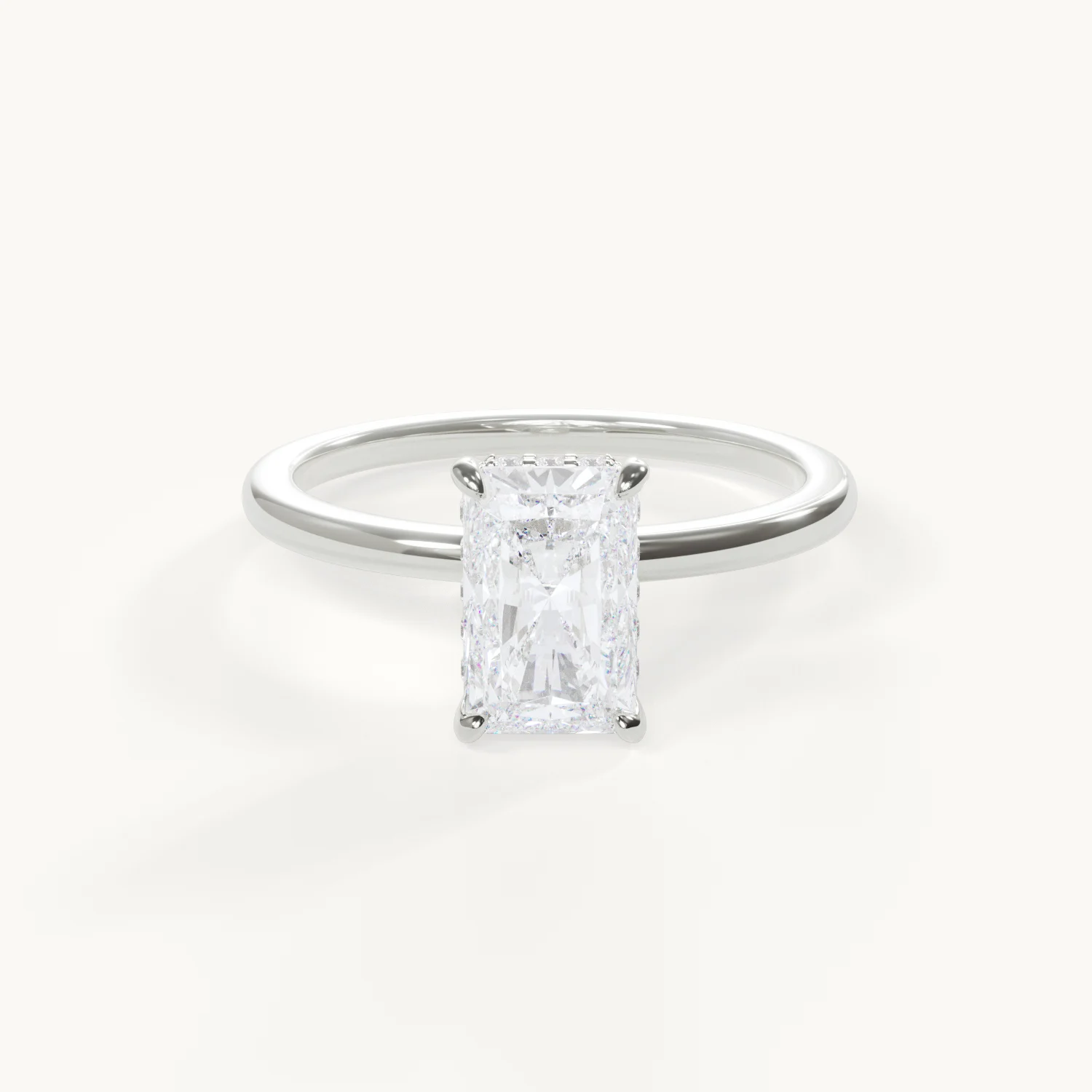 Lueur Radiant Cut Verlobungsring mit Hidden Halo von Velur