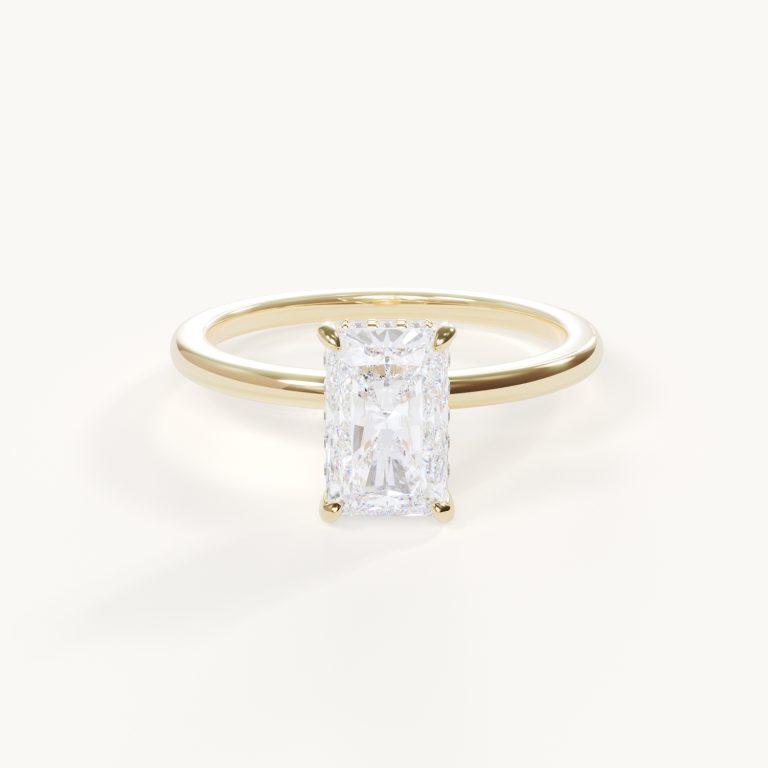 Lueur Radiant Cut verlovingsring met Hidden Halo van Velur