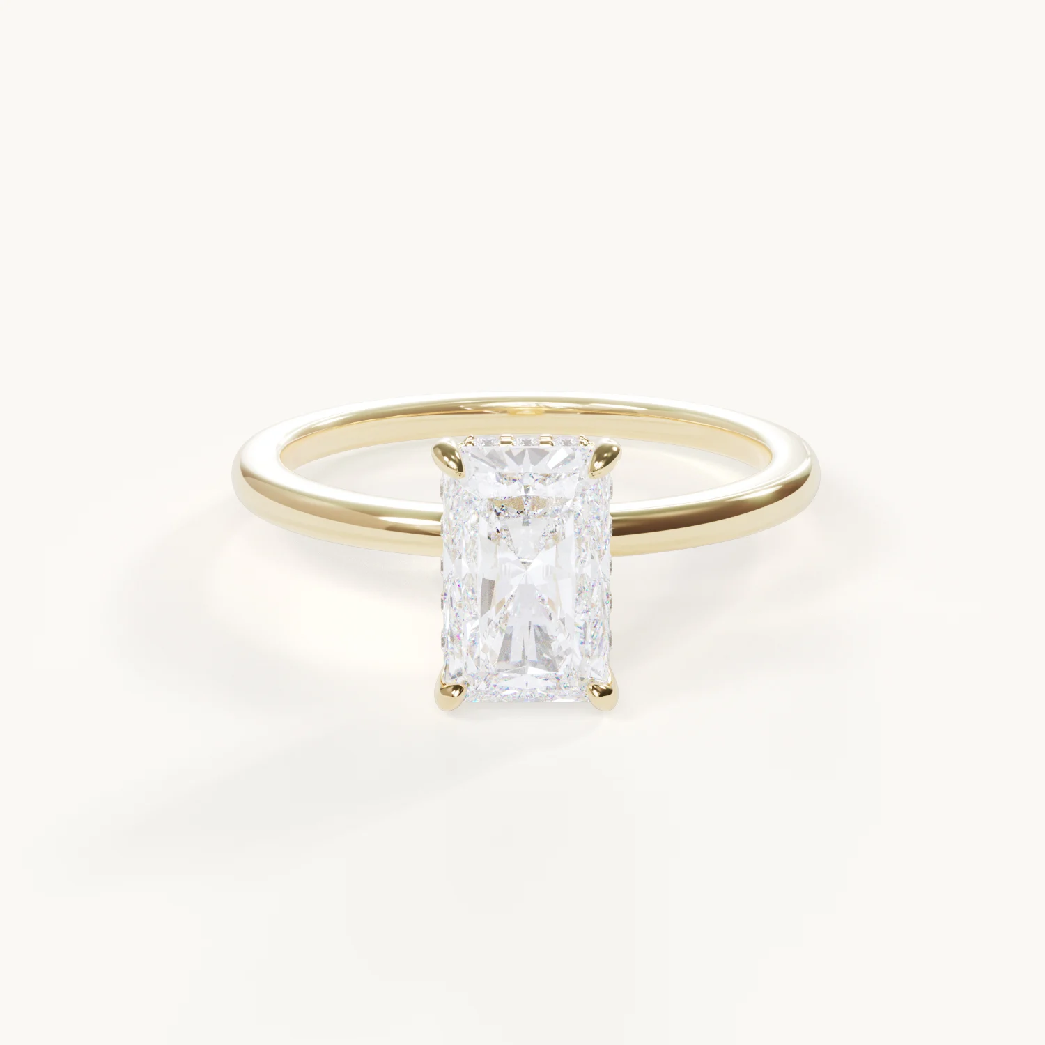Lueur Radiant Cut Engagement Ring with Hidden Halo by Velur
