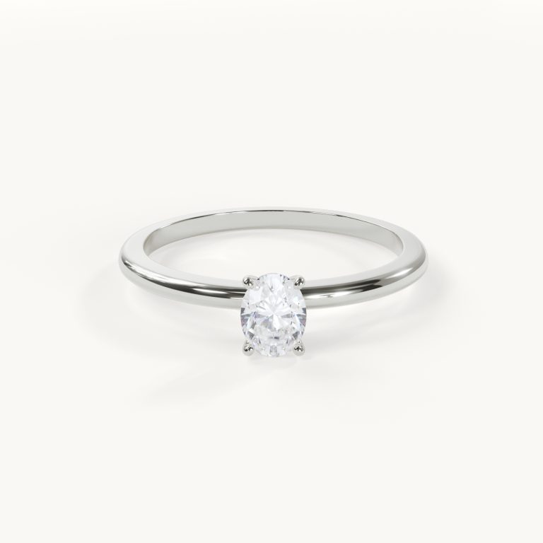 Elegance Petite - Oval Solitaire Ring - White Gold / Platinum, 0.5 ct.
