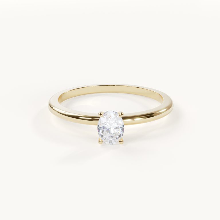 Elegance Petite - Oval Solitaire Ring, 0.5 ct