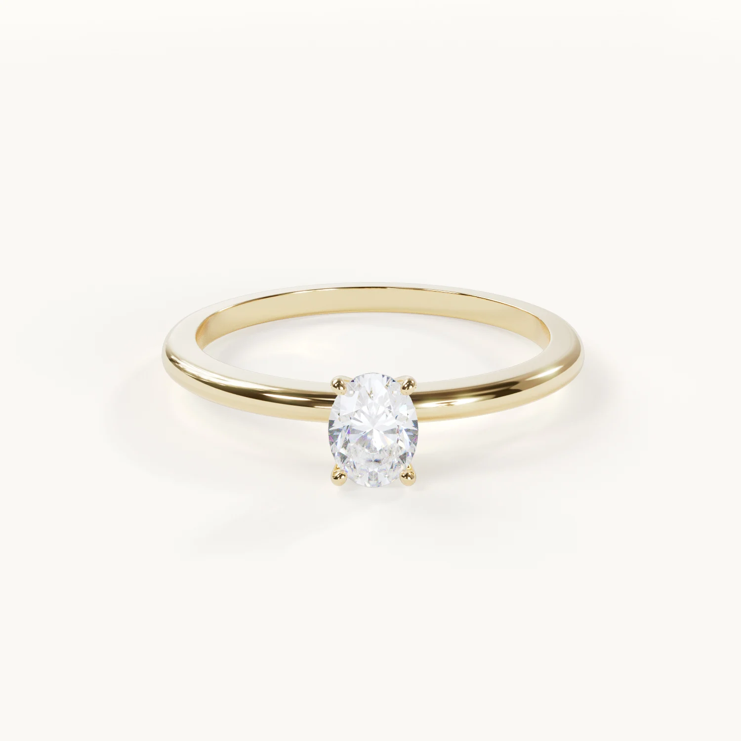 Elegance Petite - Oval Solitaire Ring, 0.5 ct