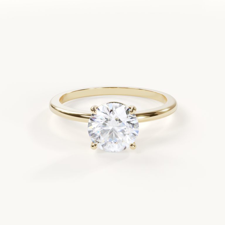 Pureté solitaire ring met rondgeslepen diamant, 1,5 ct, geelgoud – verlovingsring van Velur