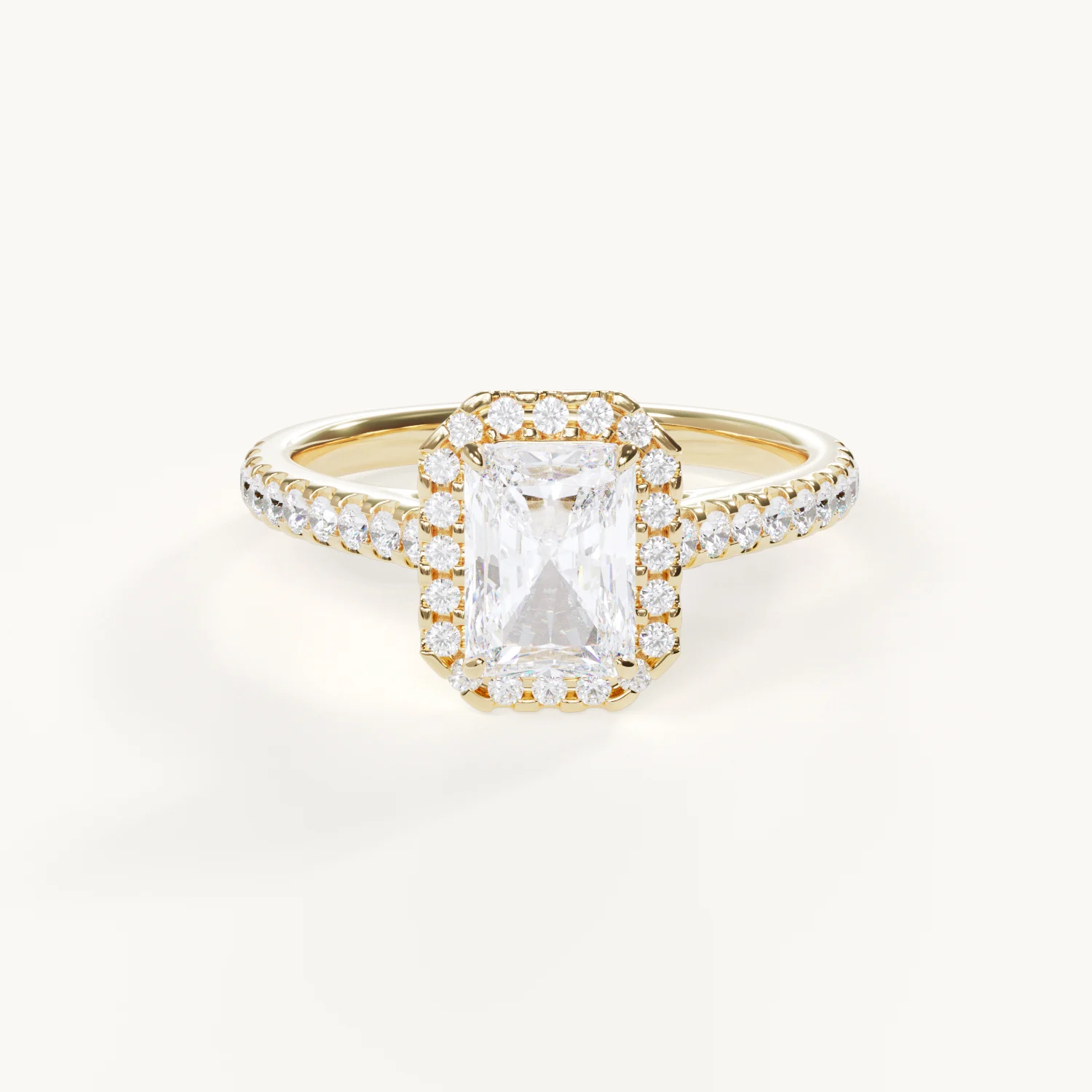 Lorie Radiant Halo Engagement Ring with Pavé by Velur
