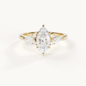 Productvideo van Muse Féerie – Marquise-verlovingsring met accentstenen