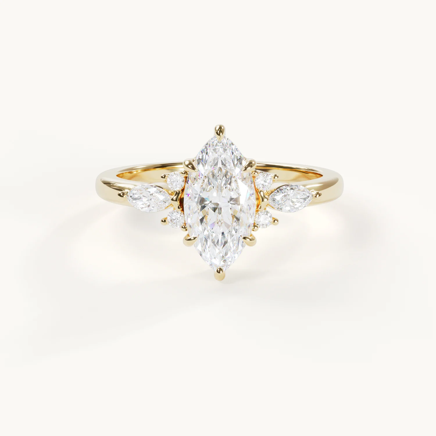 Muse Féerie Marquise Engagement Ring, 1 ct, Yellow Gold – Engagement Ring by Velur