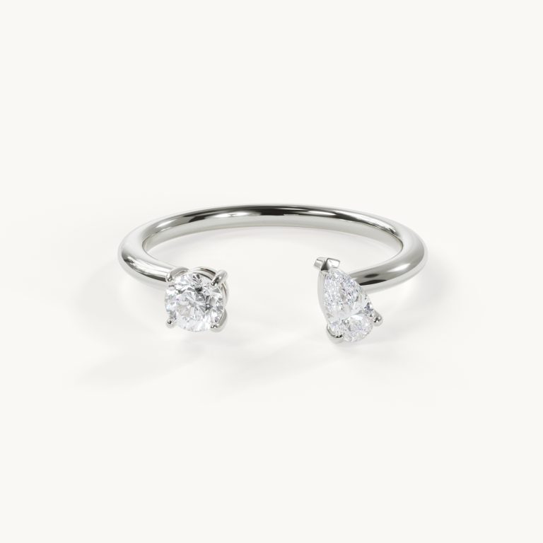 Grâce - Toi et Moi Ring - White Gold / Platinum, 0.5 ct.
