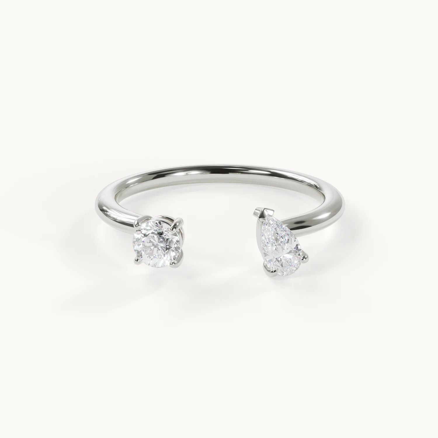 Grâce - Toi et Moi Ring - Weißgold / Platin, 0,5 ct.