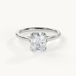 Product video for Florale Ange - Cushion Solitaire Ring with Tulip Setting