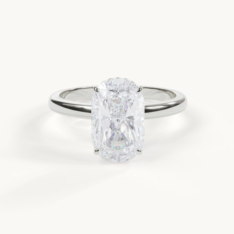 Madison Brilliance - Ring with Elongated Cushion Brilliant Cut - White Gold / Platinum, 3 ct.