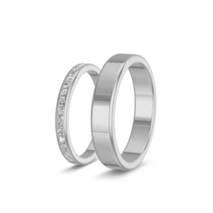 Constance – Memoire Wedding Bands in 950 platinum with 20 lab-grown diamonds