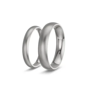 Modern – Sandmatte Wedding Bands in 585 White Gold