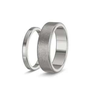 Lumière – Wedding Bands in 750 White Gold with a Frosted Finish