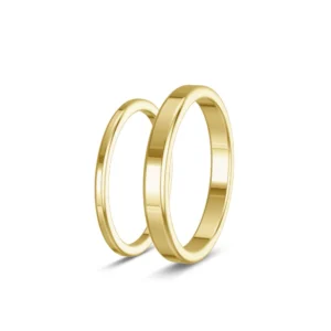 Plume – Delicate Wedding Bands in 585 Yellow Gold with a Lab-Grown Diamond