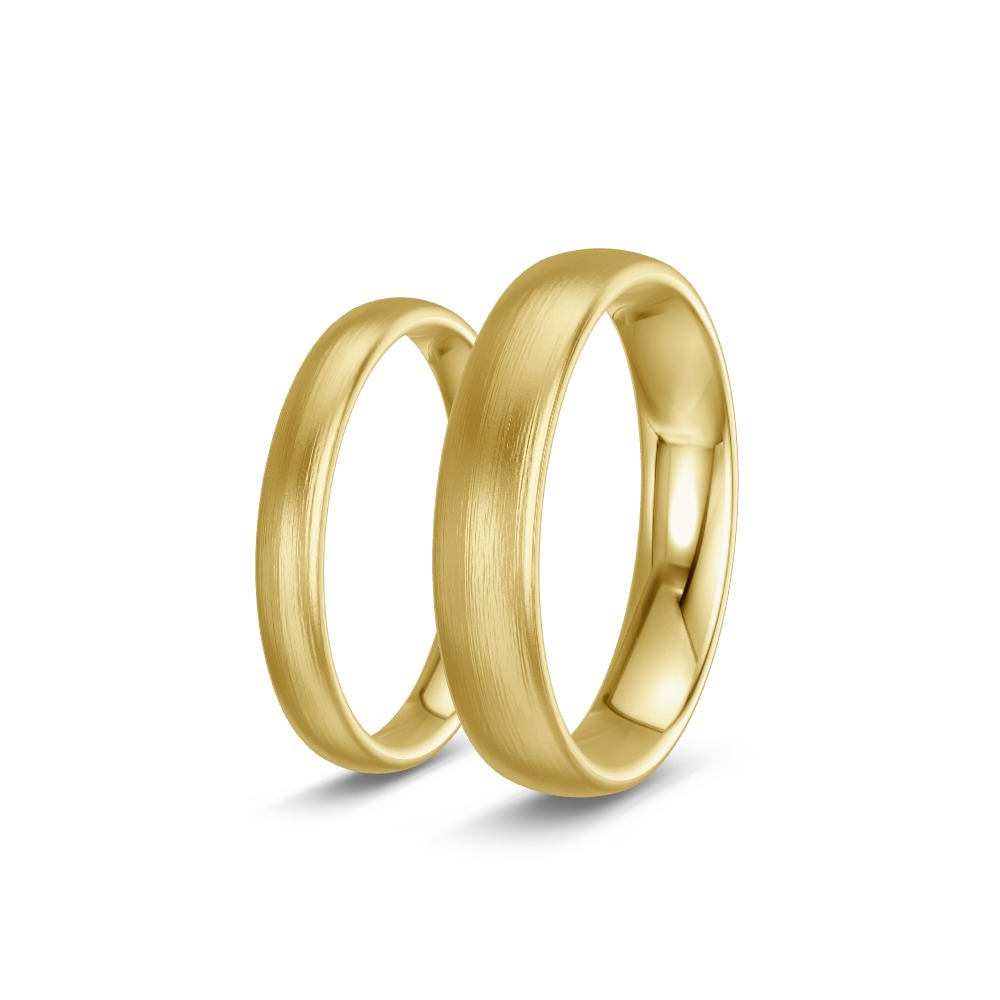 Naturel – Strichmatte Trauringe 585 Gelbgold
