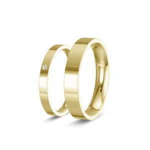 Valse – Wedding Bands in 333 Yellow Gold with a Lab-Grown Diamond