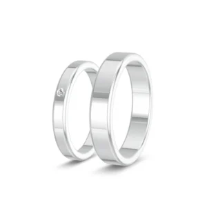 Étincelle – Wedding Bands in 925 Silver with a Lab-Grown Diamond
