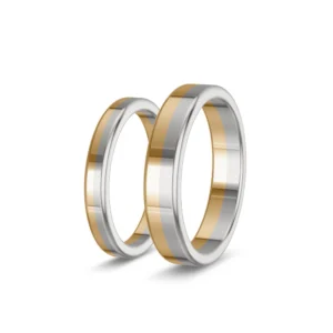Pétale – Two-Tone Wedding Bands in 585 Rose Gold &amp; White Gold