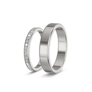 Perpétuel – Full-band wedding rings in 750 white gold with 41 lab-grown diamonds