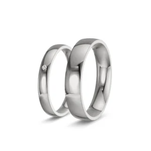 Éclat – Wedding Bands in 585 White Gold with a Lab-Grown Diamond