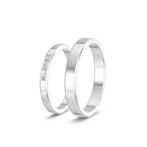 Ruisseau – Wedding Bands in 925 Silver with 5 Lab-Grown Diamonds