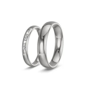 Infini – Wedding Bands in 585 White Gold with 7 Lab-Grown Diamonds
