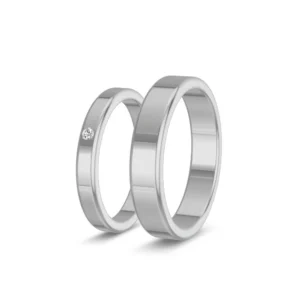 Clair – Wedding Bands in 950 Platinum with a Lab-Grown Diamond