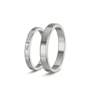 Orage – Wedding Bands in 750 White Gold with 5 Lab-Grown Diamonds