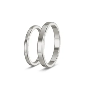 Fine – Wedding Bands in 333 White Gold with a Lab-Grown Diamond