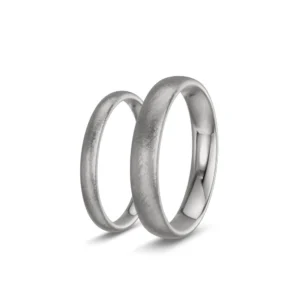 Pur – Ice Mat Wedding Bands in 585 White Gold