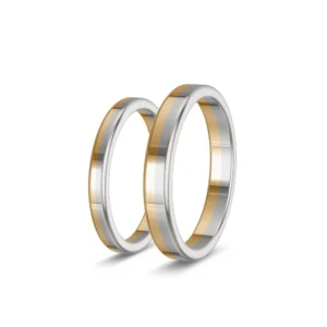 Aquarelle – Two-Tone Wedding Bands in 585 Rose and White Gold