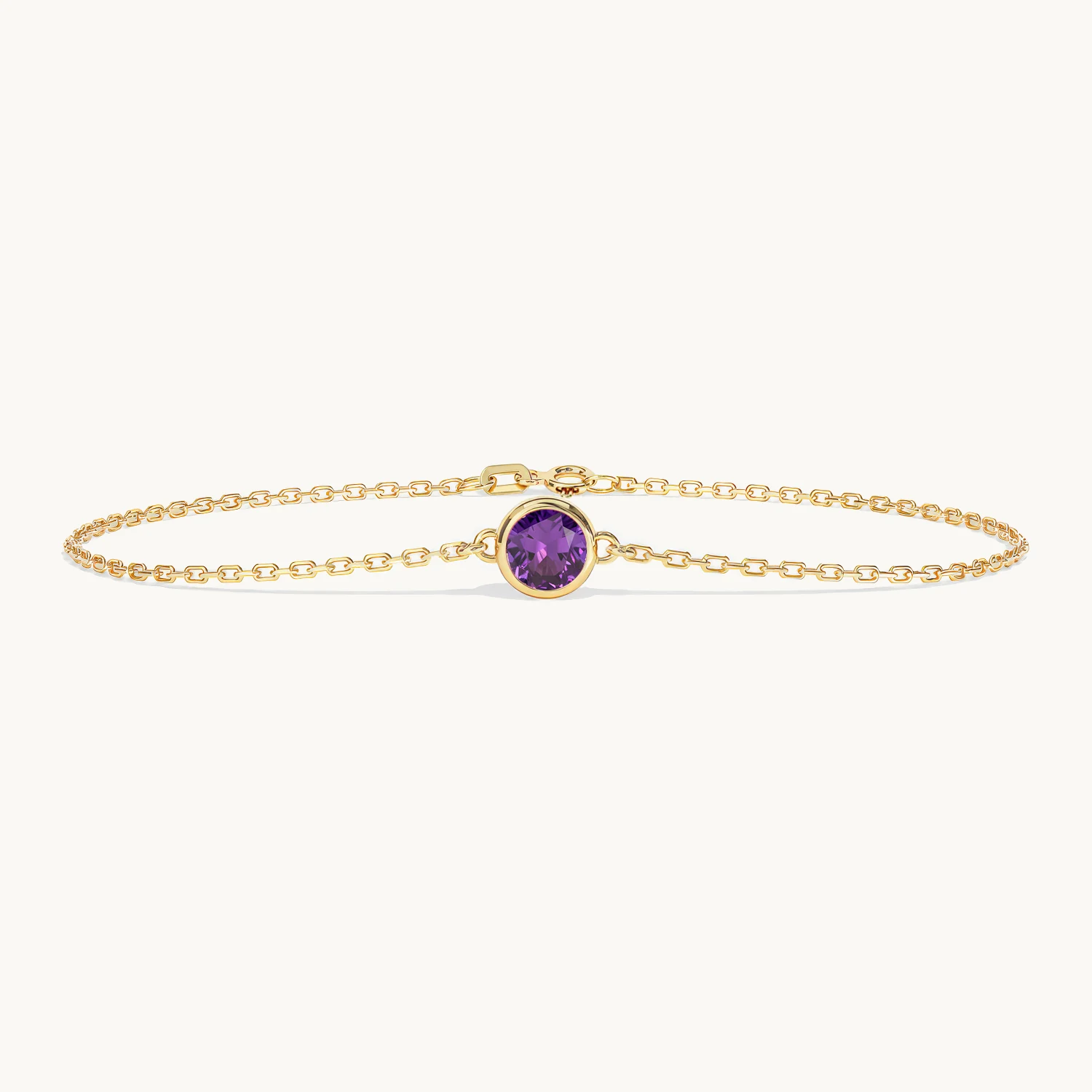 Liora Birthstone Bracelet with Amethyst in Yellow Gold