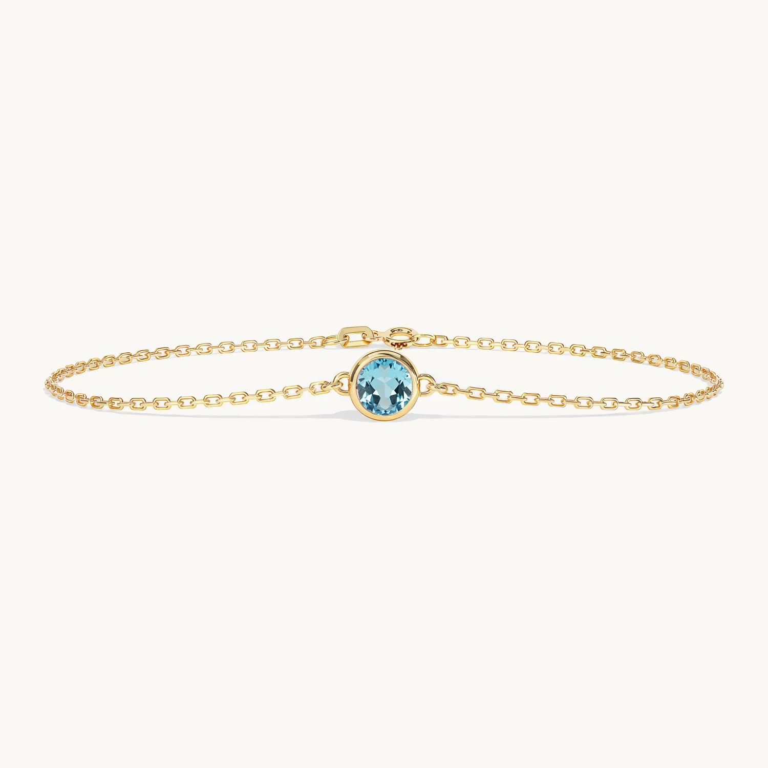 Liora Birthstone Bracelet with Aquamarine in Yellow Gold