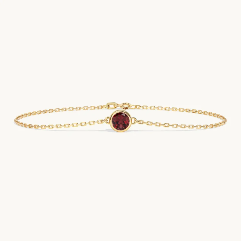 Liora-armband met geboortesteen en granaat in geelgoud