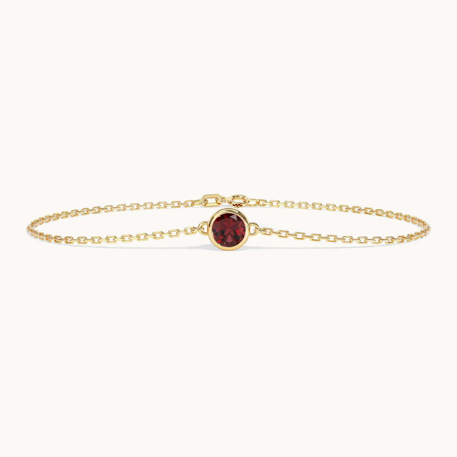 Liora Birthstone Bracelet with Garnet in Yellow Gold