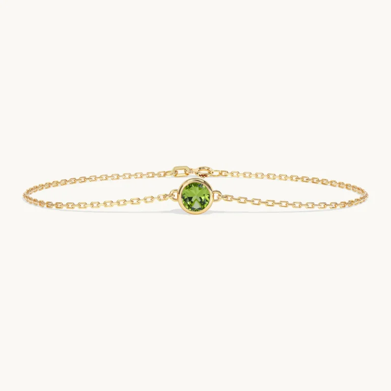 Liora-armband met geboortesteen en peridoot in geelgoud