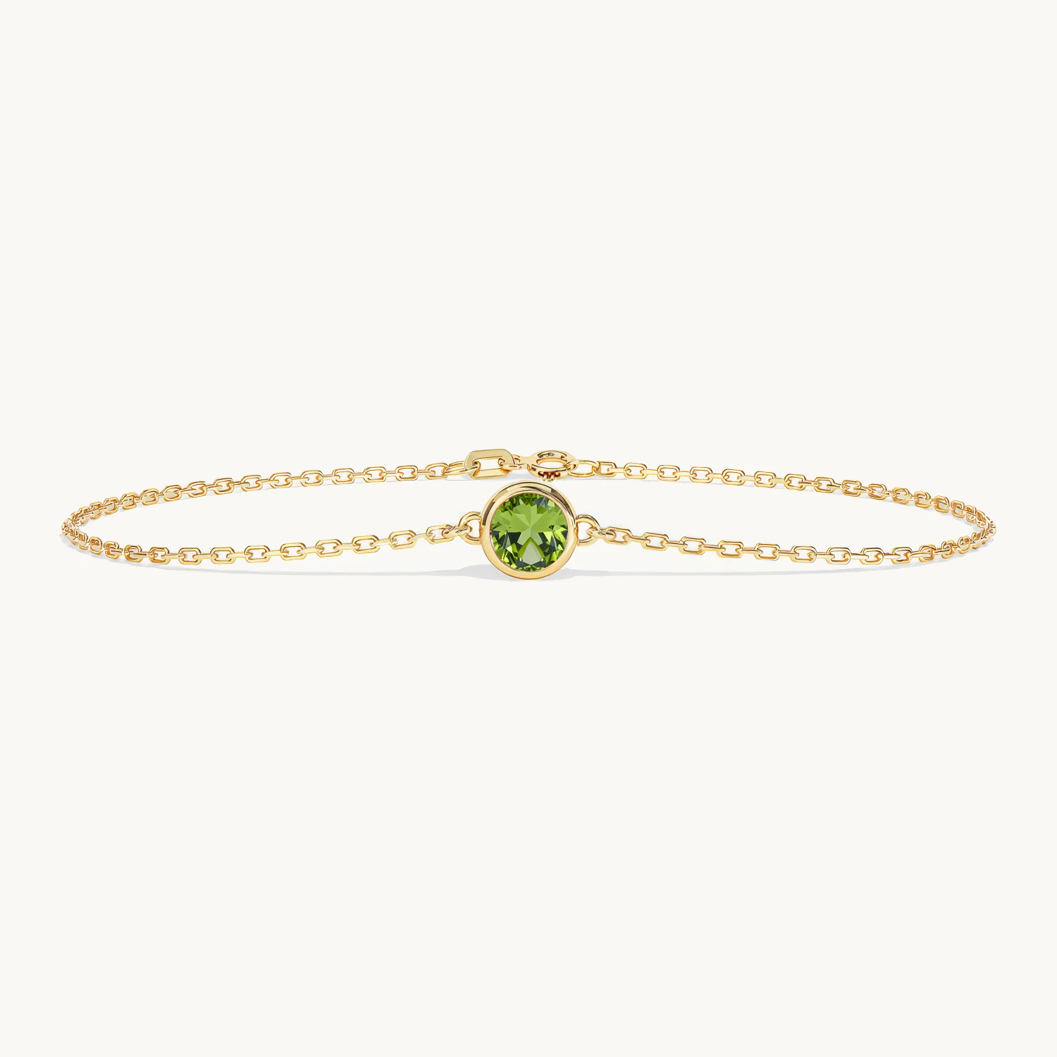 Liora Birthstone Bracelet with Peridot in Yellow Gold